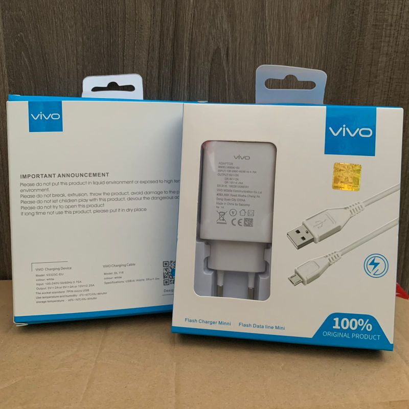 Charger vivo micro original 100% fast charging 9v 2a charger vivo v11 v9 v7 v5 v5max v3max y95 y91 y71