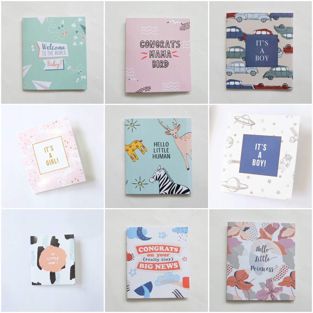 [BACA DESKRIPSI] Greeting Card Kartu Ucapan Congratulations Baby Congrats Newborn Card Kado Boy Girl