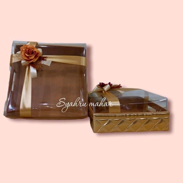 Kotak kue Hantaran/ kotak kue Vinil Jahit bunga kering/tempat makanan