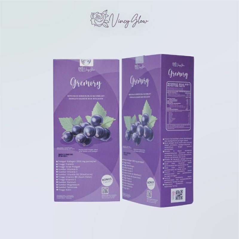 gremory drink minuman serbuk DNA salmon dan kolagen putih cerah halus kenyal sehat original BPOM