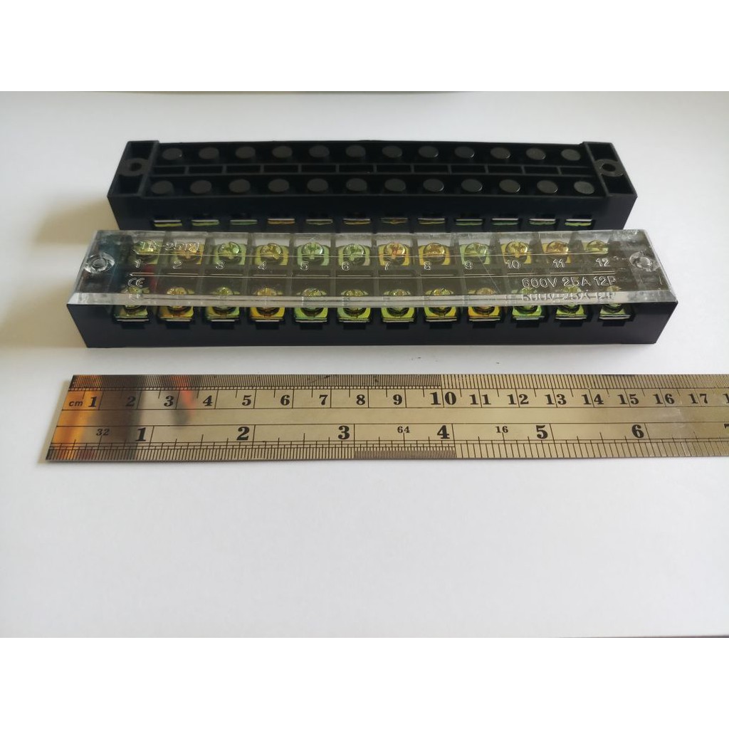 Terminal Block 25A 12P 600V Terminal Kabel Listrik Blok 2512