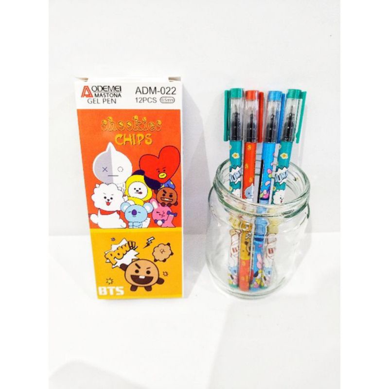 

pulpen gel BTS bt21 fancy 0.5mm odemei Korea boneka lucu unik