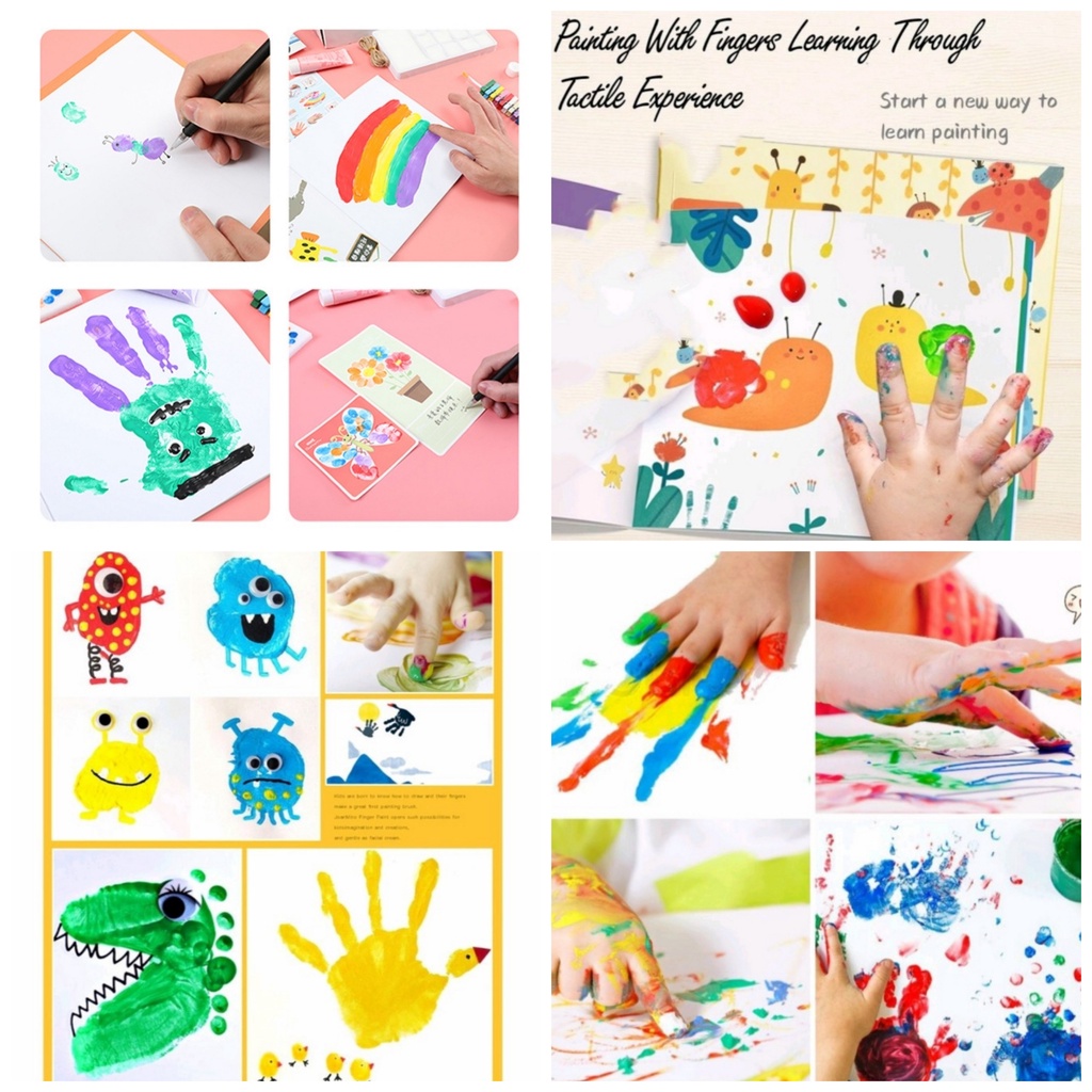 

RB TERMURAH Washable Finger Paint / Cat Warna No Toxic / Hand Painting Khusus Anak / Cat Bisa