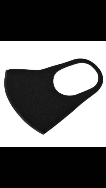 Alice dental // masker hitam reusable / black face mask / karet earloop