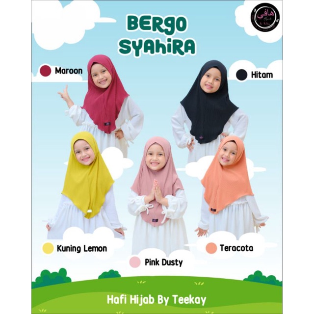 BERGO SYAHIRA TEEKAY - jilbab hijab plisket model bergo anak polos bagus premium