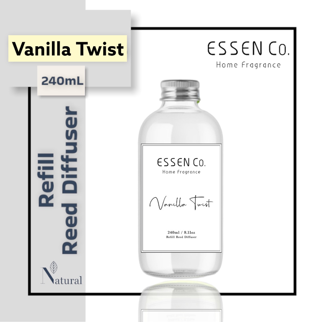 Essen Co Reed Diffuser Aromatherapy Vanilla Twist Pengharum Pewangi Ruangan Aromaterapi Refill