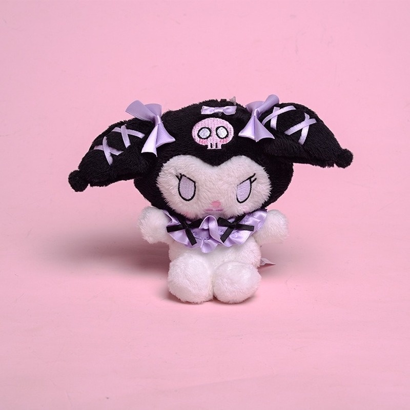 Mainan Boneka Stuffed Plush Kartun Kuromi 12cm Untuk Gantungan Tas / Hadiah