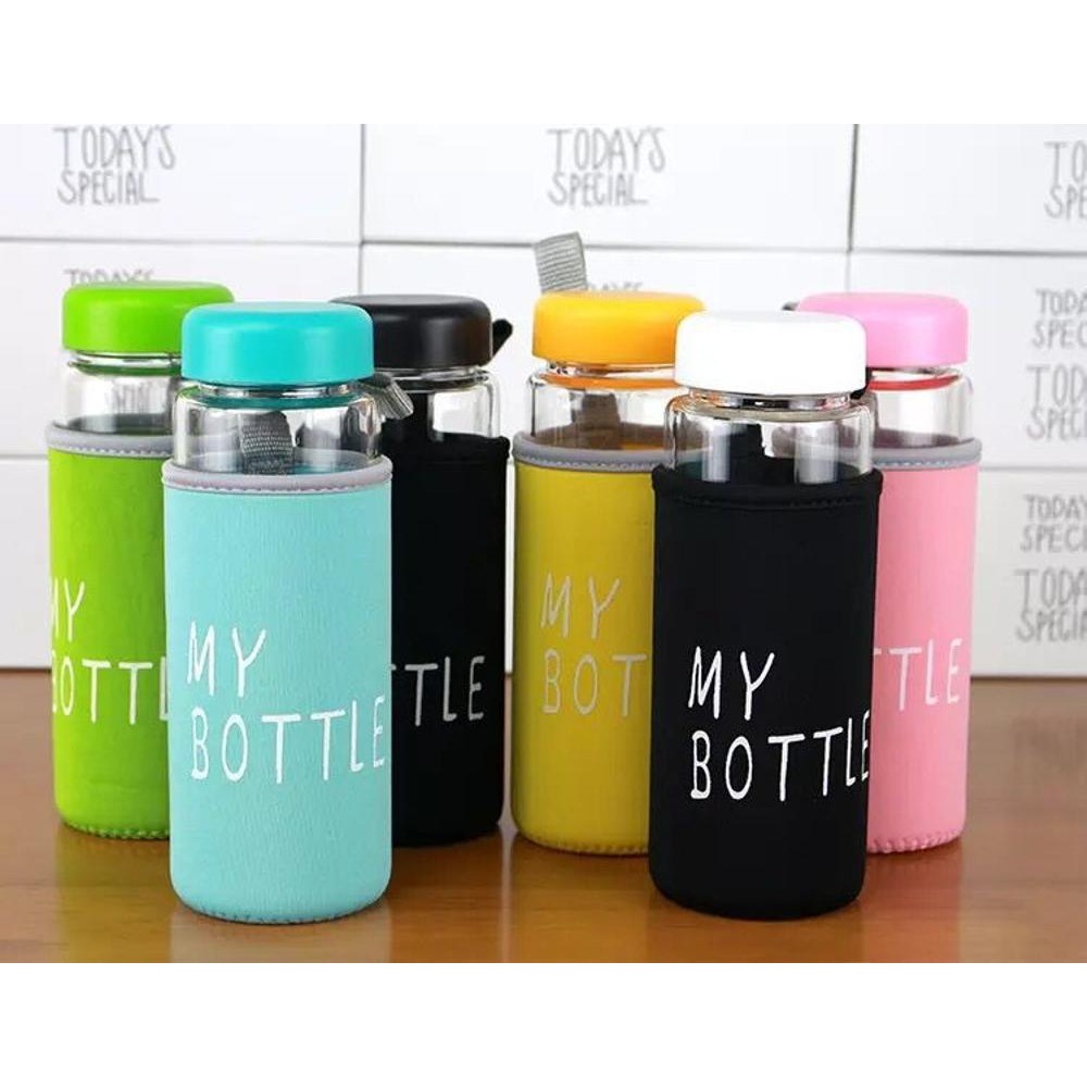 Botol minum my bottle + pouch busa / Tempat minum botol warna