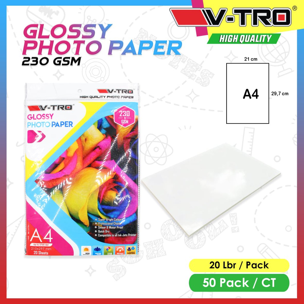 

Kertas photo glosy / Kertas Foto 230 gsm