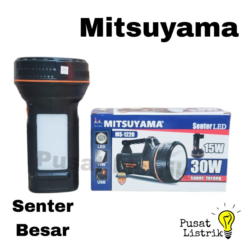 Senter LED 30W+Lampu Emergency 15W Besar Mitsuyama Senter Jumbo MS1220