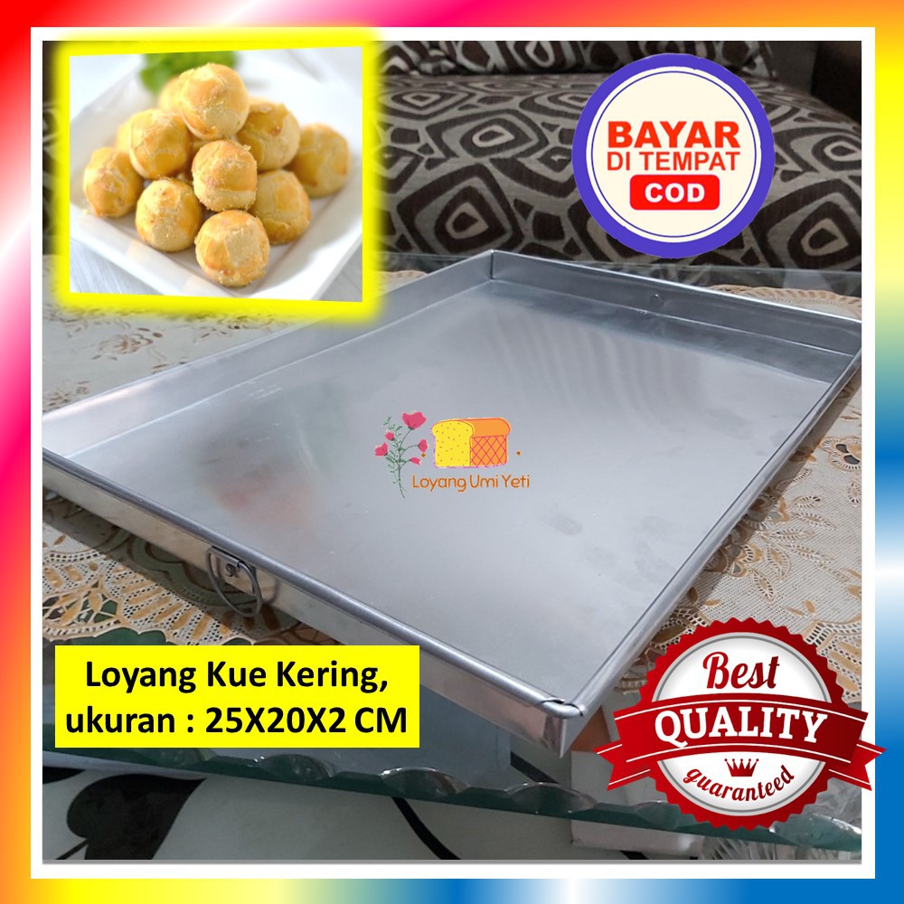 Loyang Kue Kering Ukuran 25X20X2 CM - Alumunium Tebal Berkwalitas Cetakan Oven Kotak Persegi COD