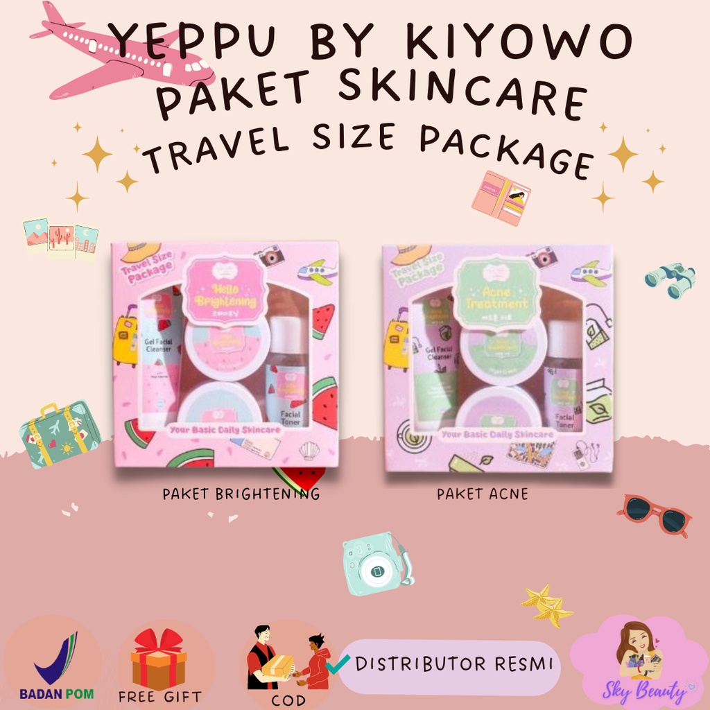 (READY) Paket Skincare Yeppu-Yeppu By Kiyowo Travel Size BPOM Halal Paket Skincare Acne Treatment Da