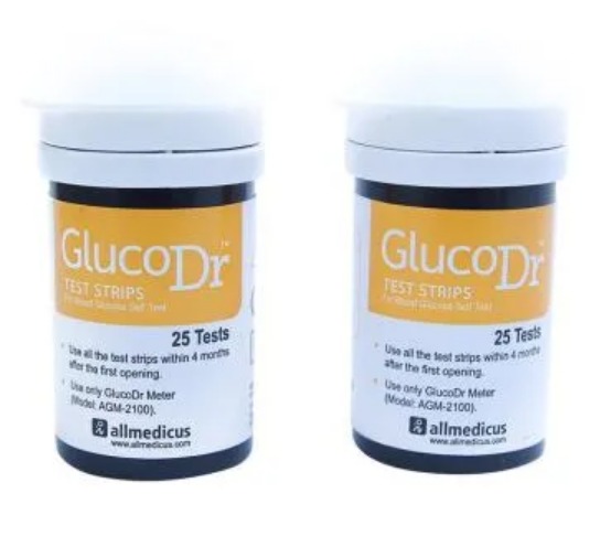 Strip Gula Darah Gluco Dr Biosensor Isi 25 dan 50 Pc Refil Cek Glukosa