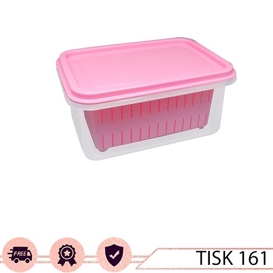 Tempat Ikan Saringan Besar Sealware Dengan Peniris 2in1 Pink TISK 161 Pi / Tempat Makanan + Peniris