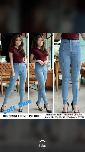 TERBARU CELANA JEANS HIGHWAIST FRONT BIO LINE