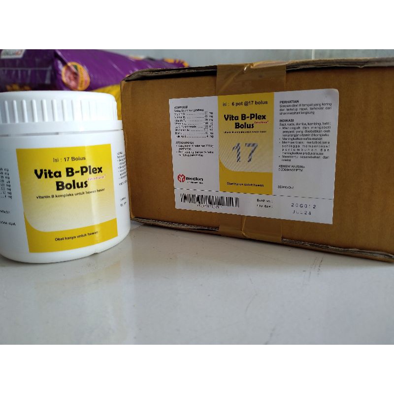 VITA B-PLEX BOLUS isi 17 Bolus - Vitamin B Komplek Untuk Hewan Besar