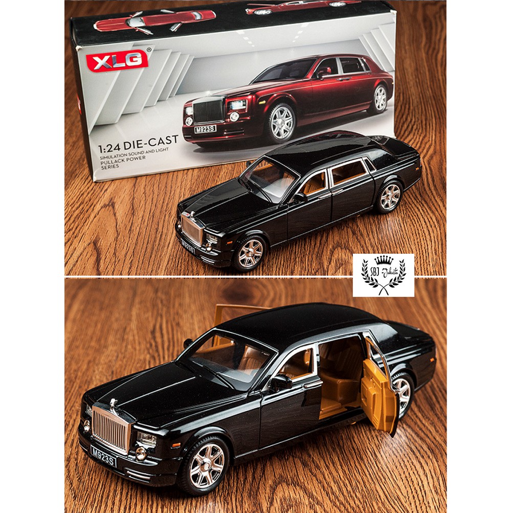 Diecast miniauto mobil Rolls Royce Phantom skala 1:24 Metal Series mainan koleksi pajangan