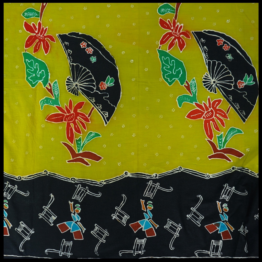 KAIN BATIK TULIS PREMIUM BAHAN KATUN MOTIF KIPAS | WARNA KUNING KHAS NGANGKRIK