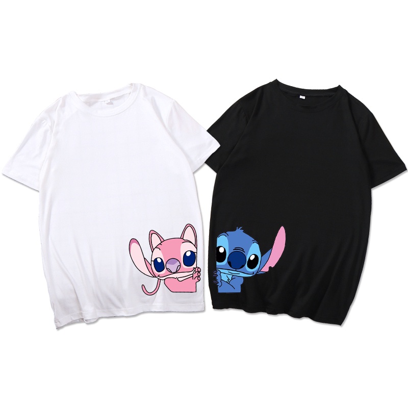 MYSTIQUE.ID-BAJU KAOS COUPLE STITCH T-SHIRT LUCU DAN AESTHETIC