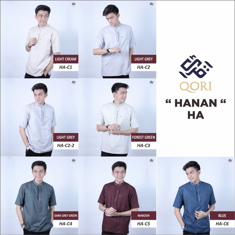 Qori Apparel Hanan Pendek Baju Koko Muslim Pria Modern