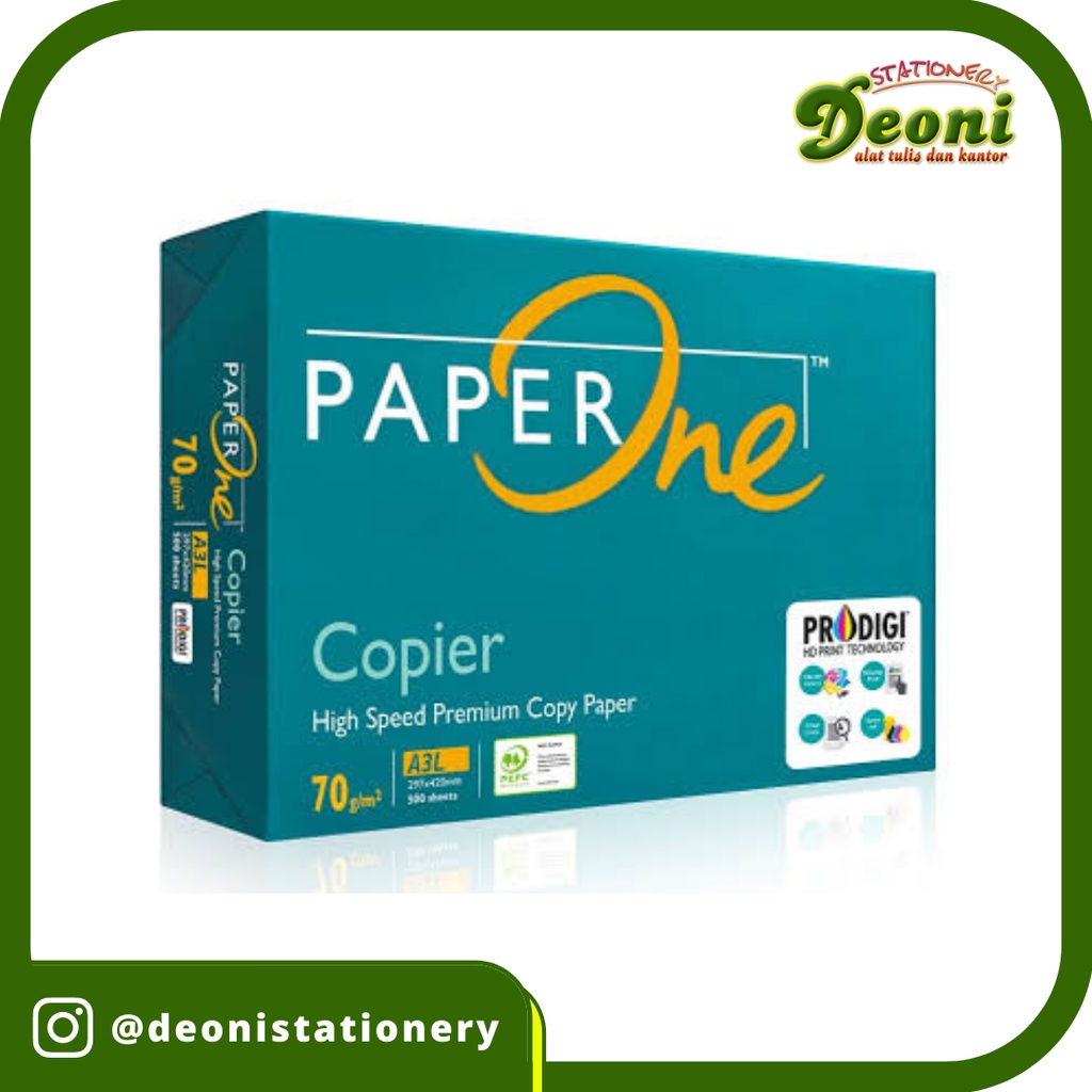 

Kertas PAPERONE A3 70gr (isi 500 lembar)