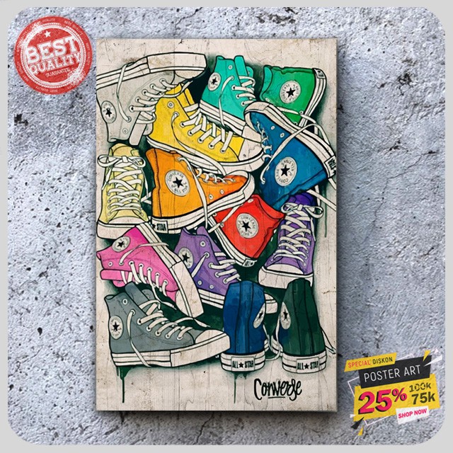 Hiasan dinding Retro - Pajangan Vintage - Poster Converse - Dekorasi dinding - Wall decor 304544FHZ