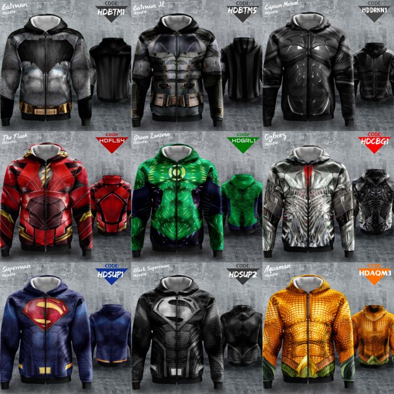 JAKET HOODIE SUPERHERO, ANIME, TOKUSATSU. All New.