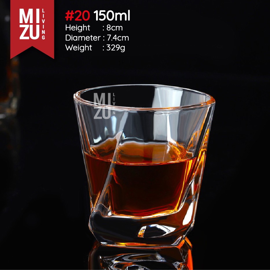 MIZU MILANO Whiskey Glass Gelas Kaca Whisky On The Rocks Gelas Air Minum