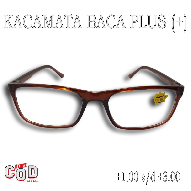 kacamata baca plus Coklat (+) kaca mata plus uk +1.00 s/d +3.00 untuk pria wanita UNISEX kacamata lensa plus kacamata rabun dekat reading glasses kaca mata baca fashion terbaru