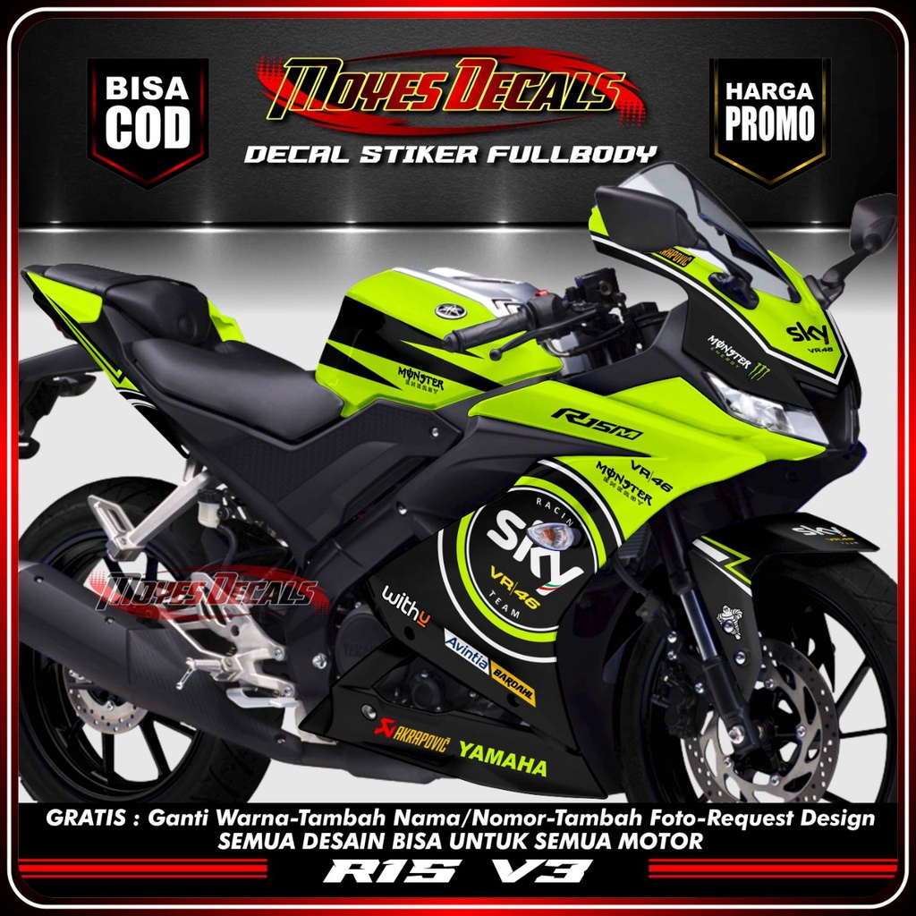 Decal Sticker R15 V3 - Sky46 Stabilo Racing Team