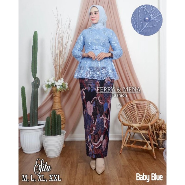 SET KEBAYA SITTA3/KEBAYA TULLE/KEBAYA MODRN/BAJU KEBAYA/KEBAYA PESTA/KEBAYA SUPER MEWAH/KEBAYA JUMBO-3