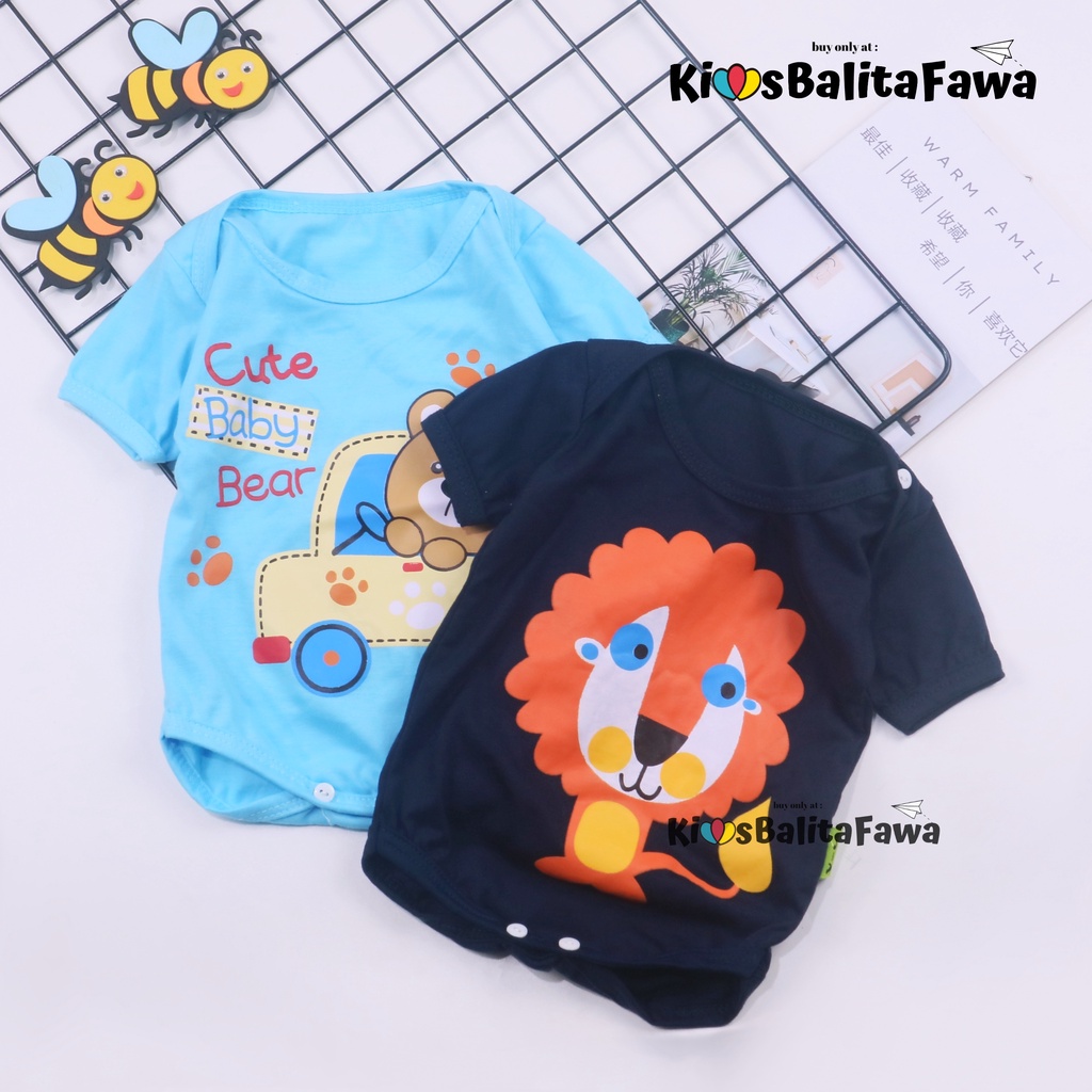 Jumper Cattel Baby New Born 0-6 Bulan / Jumpsuit Lengan Pendek Bayi Perempuan Baju Karakter Import