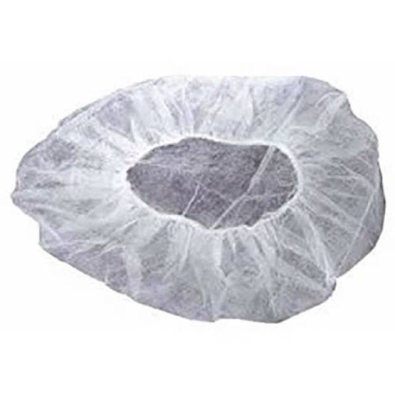 HairNet Penutup Kepala Rambut Head Mob Surgical Shower Nurse Cap Putih Sekali Pakai isi 100 pcs