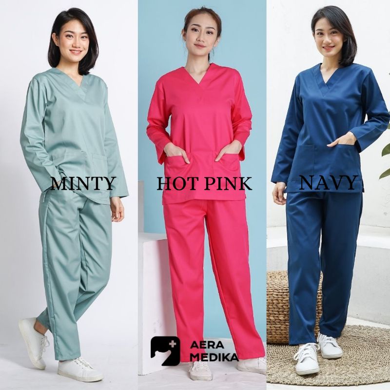 baju jaga perawat/ baju dines/ medis OK Lengan Panjang