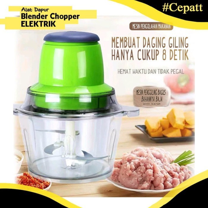 VOM Blender Daging Elektrik Pisau Ganda - Electric Meat Grinder Chopper 0681