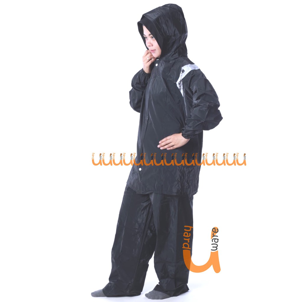 JAS HUJAN JAKET CELANA BLACK MEREK MAMMOTH BY PENGUIN'S / JAS HUJAN STELAN DEWASA PALING LARIS