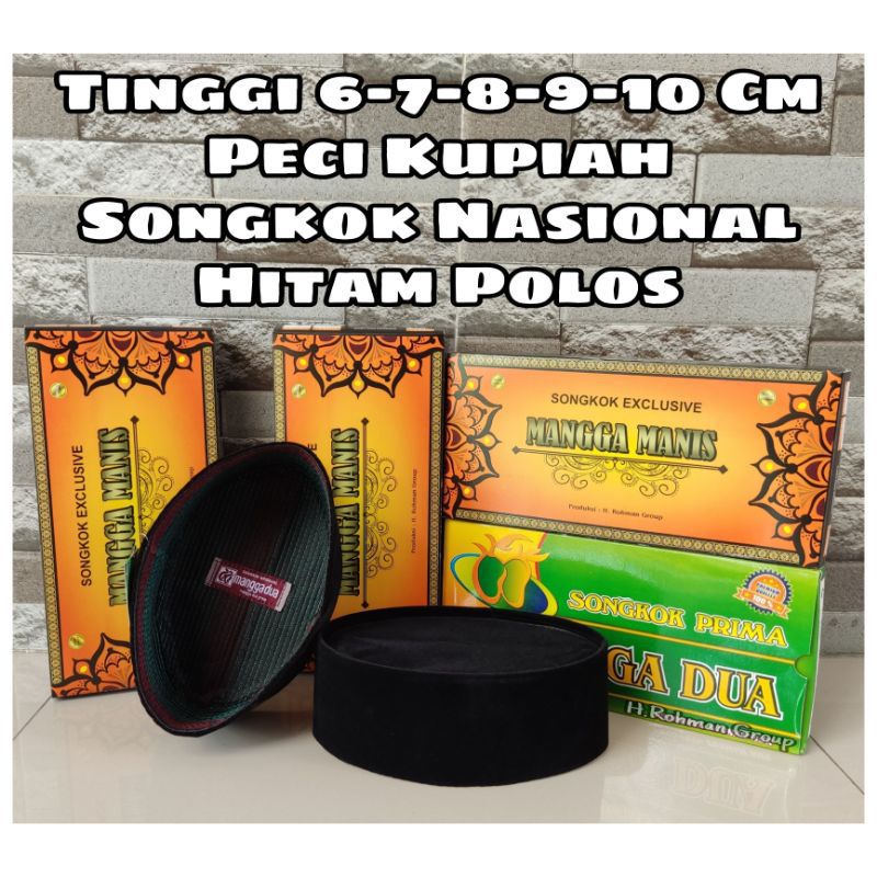 peci tinggi 6cm 7cm 8cm peci hitam polos pendek tinggi 6cm 7cm 8cm peci kopiah songkok tinggi 6cm 7c