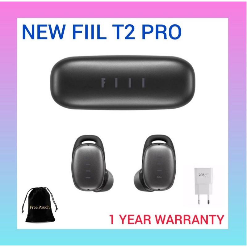 Fiil T2 Pro ANC ENC Ambient TWS Earphone Earbud Bluetooth 5.2 Game Sport