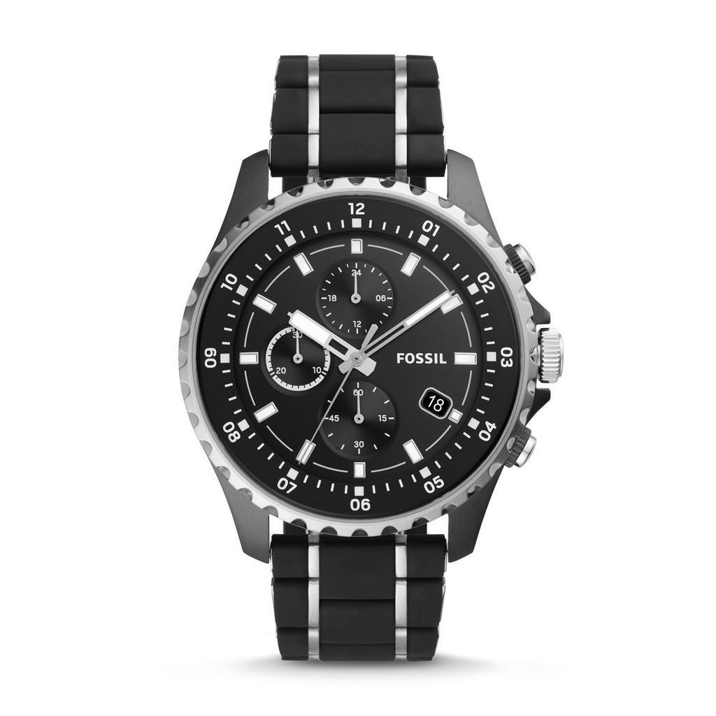 FOSSIL Dillinger Chronograph Two-Tone Stainless Steel and Silicone Watch [FS5672]