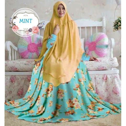 SPESIAL ATASAN PAKAIAN WANITA MUSLIM GAUN SETELAN baju muslim amellia syari dusty pink hijau mint ba