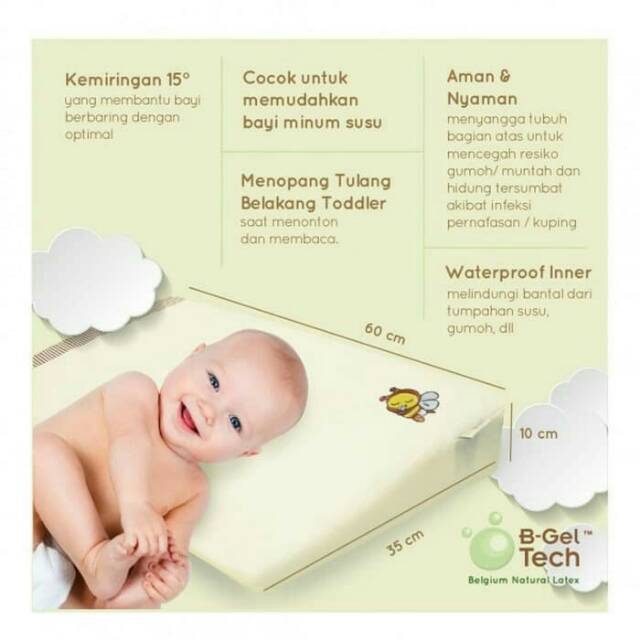 DOOGLEE Wedge Pillow with case BABYBEE Sloped Pillow PLUS