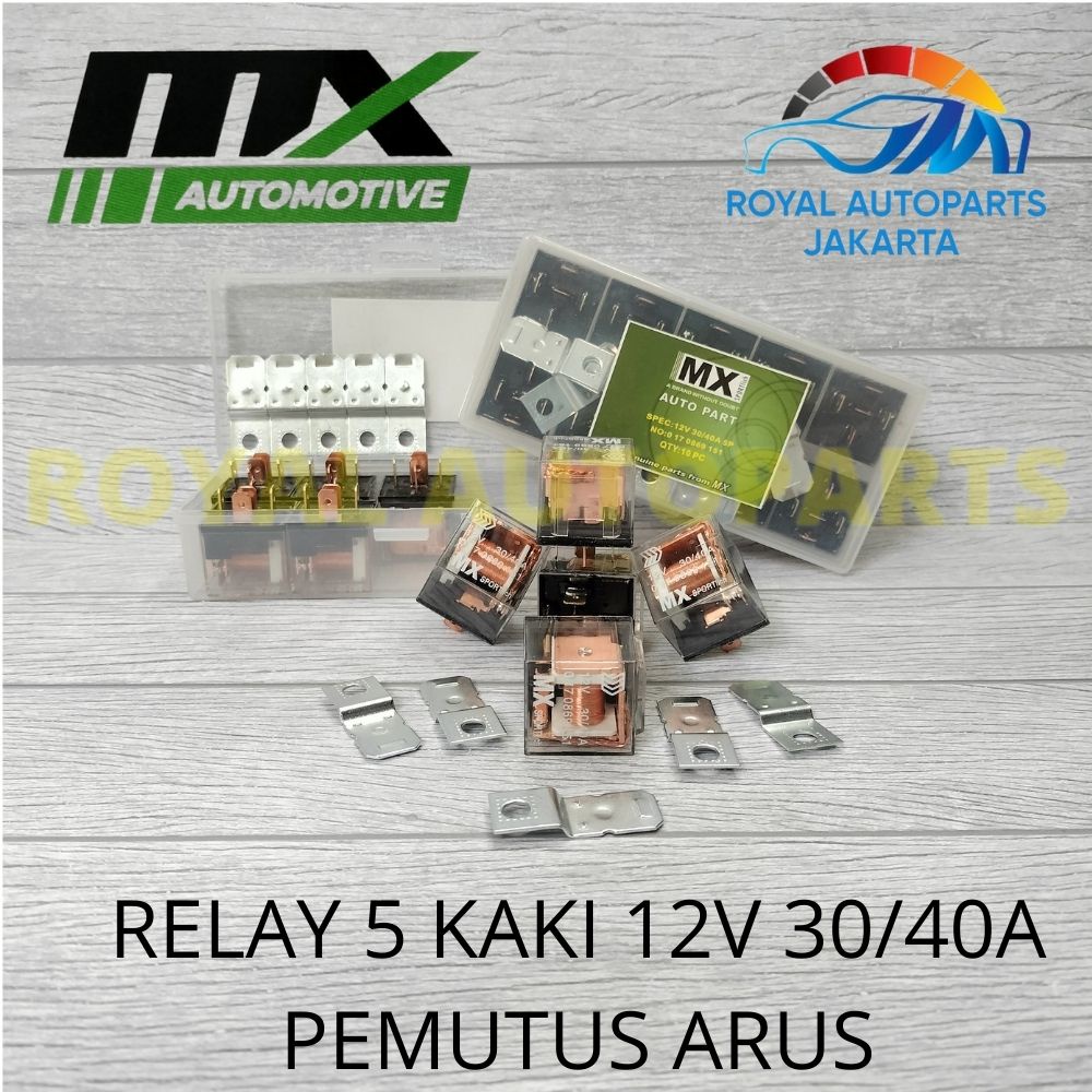 Jual RELAY KAKI 5 5 PIN 12V 30/40A PEMUTUS ARUS 87A MX ORIGINAL