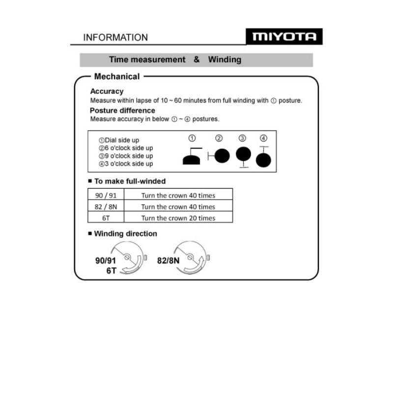 MYOTA 8205 AUTOMATIC MOVEMENT DAY-DATE MESIN OTOMATIS TANGGAL HARI