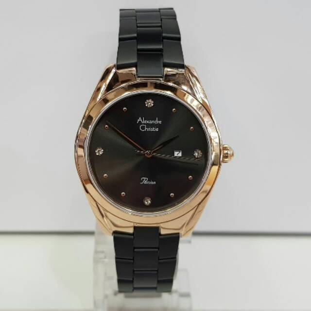 Jam tangan Alexandre Christie AC 2789 black rose gold