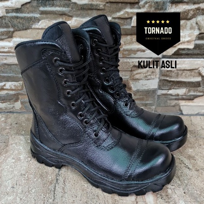SEPATU PDL KULIT ASLI UJUNG BESI TNI POLRI DINAS LAPANGAN