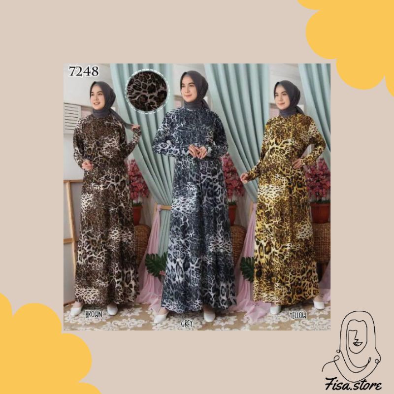 Gamis Jersey Balon Gamis Jumbo XXL Motif Macan Tutul