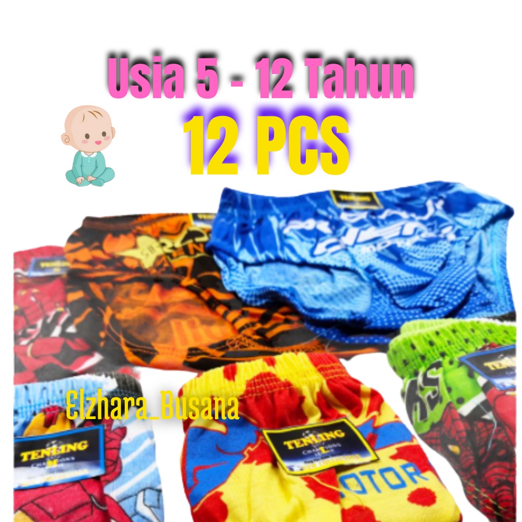 CD Daleman Anak Laki Laki Usia 5 6 7 8 9 Tahun Murah Lusinan / Celana Dalam Sempak Anak Cowok Usia 1