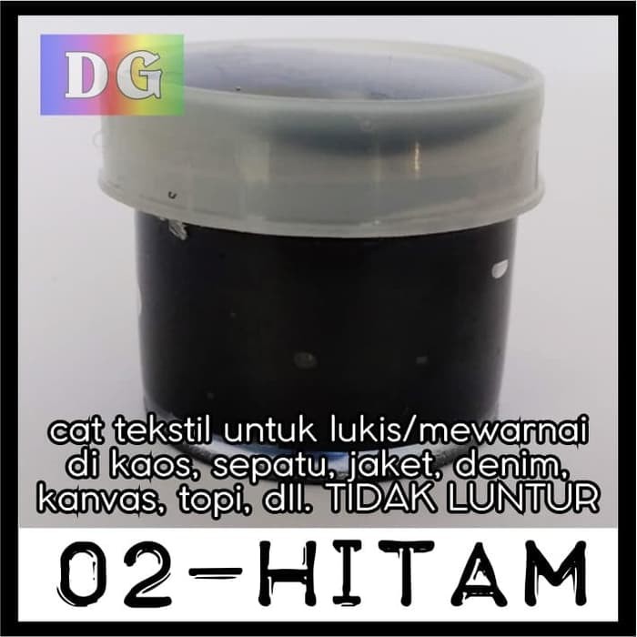 

Cat Lukis / Kanvas / Tekstil - warna Hitam - utk lukis kaos/tas/sepatu