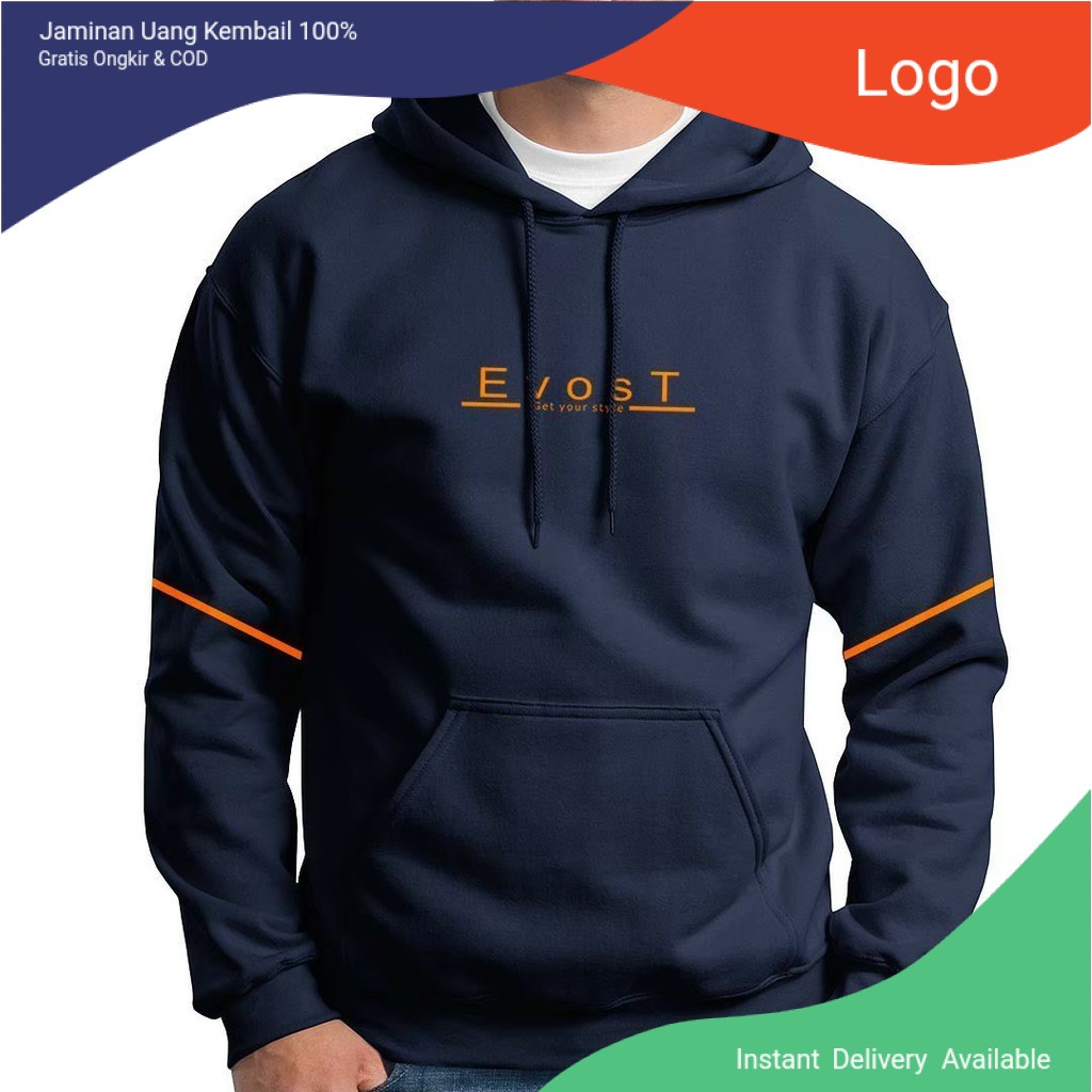 TERMURAH  COD Jaket Sweater Hoodie Pria Distro Evost Original Big Size Jumbo M - XXL - Jaket Hoodie