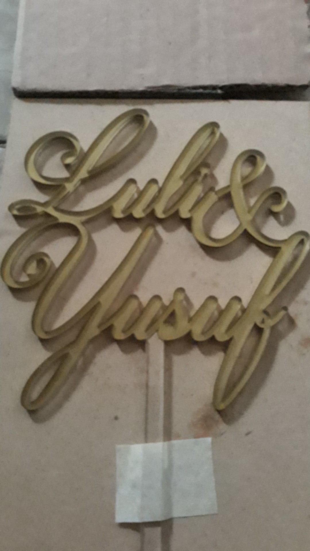 Wedding Couple Name / Nama Pasangan Pernikahan Custom Cake Topper